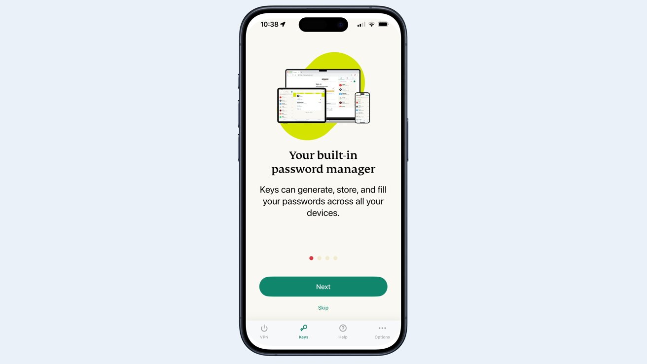 Screenshot of ExpressVPN's password manager.